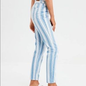 American Eagle Stripped Mom Jeans